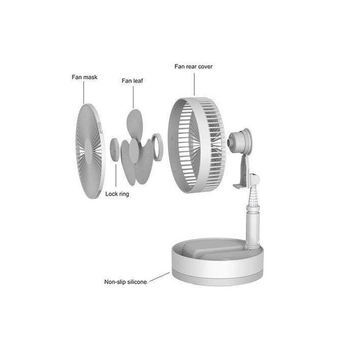Dou-color 7200mAh Household Table USB Standing Fan Office Desktop Portable Foldable Rechargeable Fan