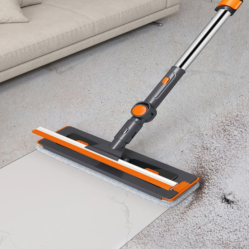 Easy Clean Flat Mop Household Stainless Steel Handle Self Wringing Mechanism Mop