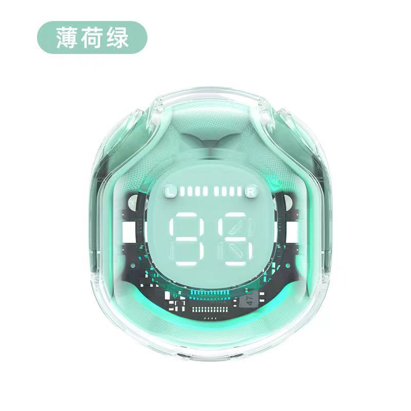 Source factory transparent digital display Bluetooth headset in-ear digital display super long battery life transparent second generation noise reduction universal