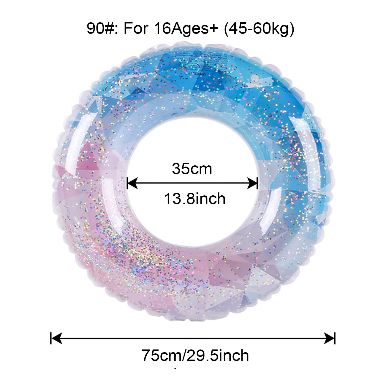 Diamond Inflatable Swimming Ring, Children Cute Pool Float Tube Decorations Swim Tubes Outdoor Pool Beach Water Floats for Aldul