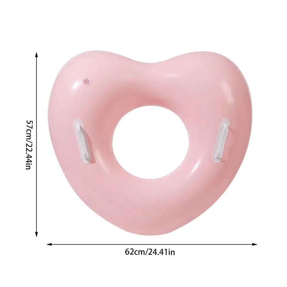 【Stylish】 Inflatable Pool Ring Heart Shape Pool Tubes Water Lifesaving Supplies for Beach Shower Wedding Bridal Engagement Graduation