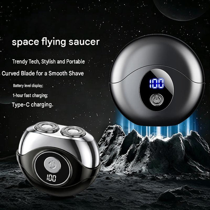 Small flying saucer electric razor intelligent digital display ultra-clean portable rechargeable razor washable magnetic suction model