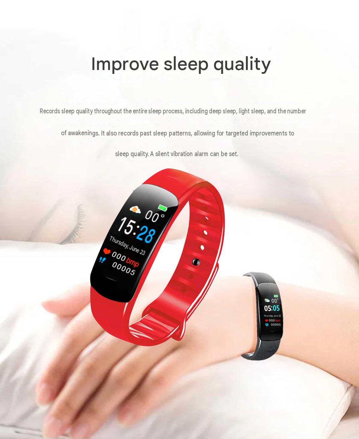 C1plus color screen smart bracelet waterproof heart rate meter pedometer heart rate blood pressure multi-functional sports bracelet cross-border