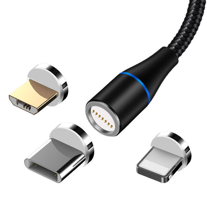 5A Super Fast Charging Magnetic Data Cable – Compatible with Apple, Android, and Type-C (40W Flash Charge, Nylon Braided)