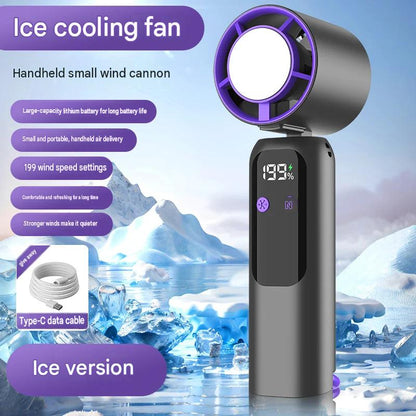 New handheld semiconductor ice cooling fan Type-C charging small ABS material fan