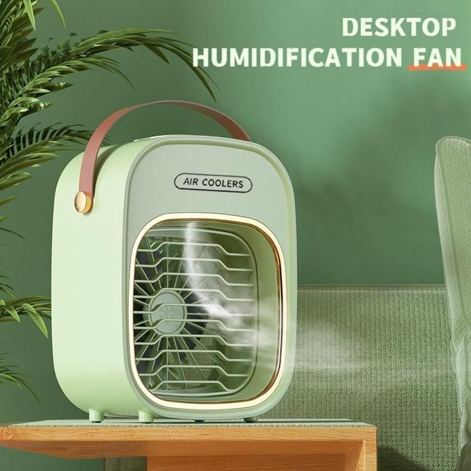 Mini Fan Mist Humidifier USB Rechargeable Long Battery Portable Green