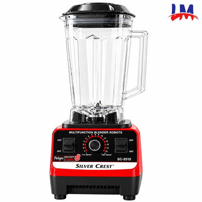 SILVER CREST LM  2.0L 1200W High-Speed Multifunction Blender with 6-Leaf Stainless Steel Blades, Large PC Jar - Red/Black