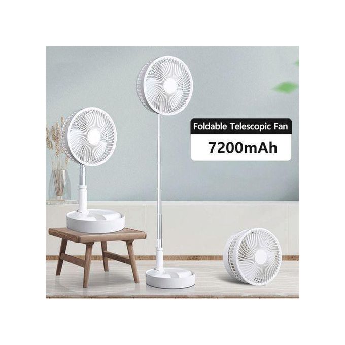 Dou-color 7200mAh Household Table USB Standing Fan Office Desktop Portable Foldable Rechargeable Fan