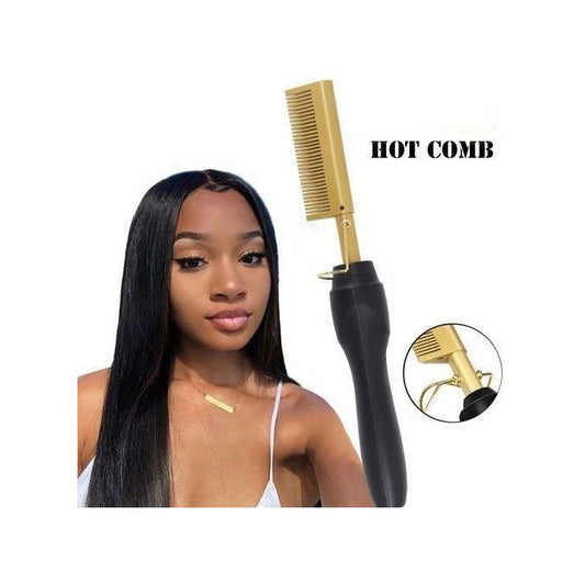 Dou-color Classic Multifunction 2 in 1 Electric Hot Comb Brush Professional Hair Straightener
