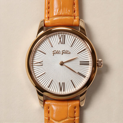 Folli Follie Women's Quartz Watch with Multi-colored Strap, Rose Gold Case, and Roman Numeral Markers