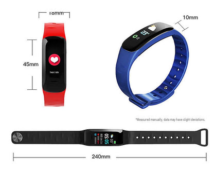 C1plus color screen smart bracelet waterproof heart rate meter pedometer heart rate blood pressure multi-functional sports bracelet cross-border