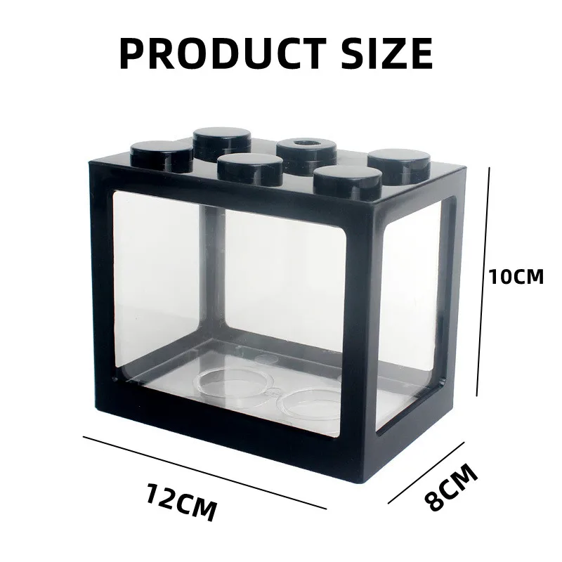 1 Pcs  Mini Betta Aquarium Fish Tank  + 2 Pcs Led Lamps  + 1 Pcs Water plant Light Home Office Desktop Tea Table Decoration Accessories for betta fish- Aquarium