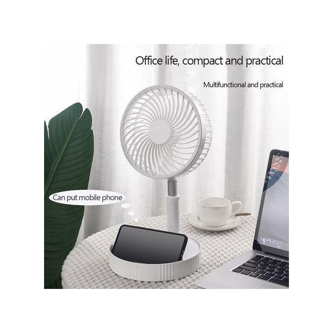 Dou-color 7200mAh Household Table USB Standing Fan Office Desktop Portable Foldable Rechargeable Fan