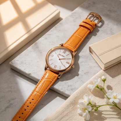 Folli Follie Women's Quartz Watch with Multi-colored Strap, Rose Gold Case, and Roman Numeral Markers