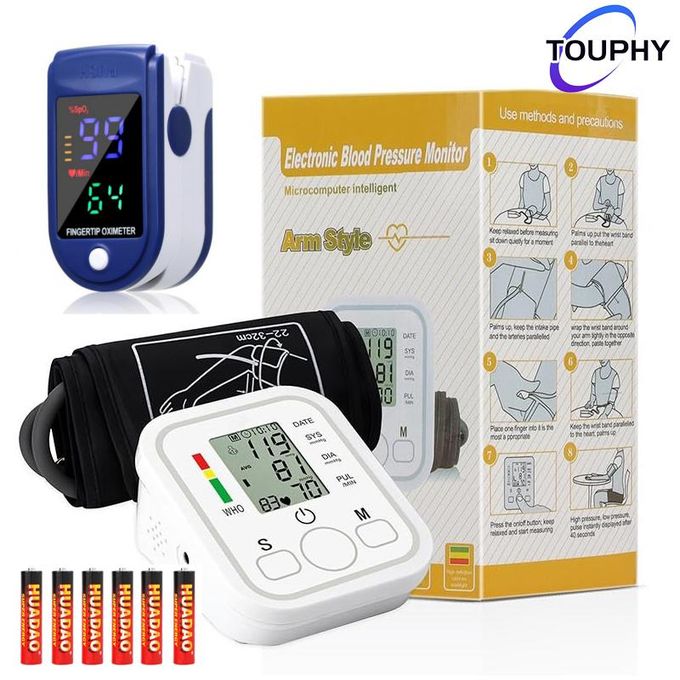 TOUPHY Blood Pressure Monitor Digital Blood Pressure Monitor for Home Use Digital BP Machine – Gift With Finger Pulse Function