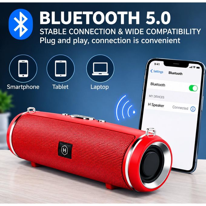 Dou-color Bluetooth 5.0 Home Desktop Bass USB Rechargeable Wireless Portable Bluetooth Speaker