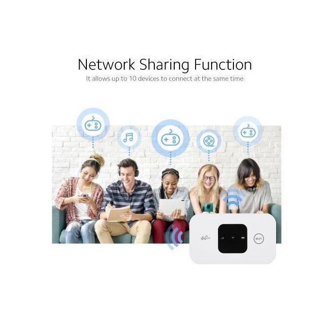 M8 Universal 4G LTE Mobile Unlock Portable WiFi Hotspot Router 150Mbps MiFi With SIM Card Slot (FS) - White