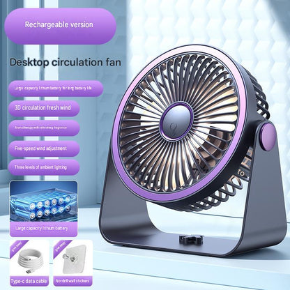 Desktop fan Charging model Long battery life USB foldable mini retractable fan Dormitory portable desktop electric fan