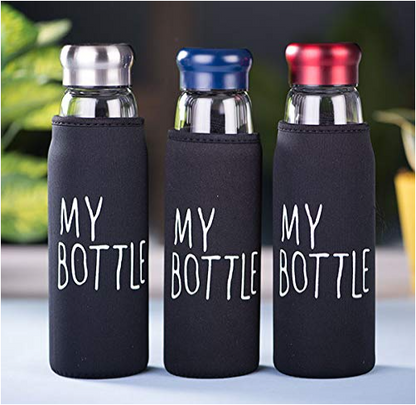 Jazz Style Water Bottle Aluminum Cap With Glass – 550Ml - Stay Hydrated On The Go With This Stylish Water Bottle