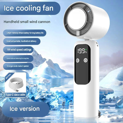 New handheld semiconductor ice cooling fan Type-C charging small ABS material fan