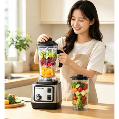 SILVER CREST Blender 2-in-1 Heavy Duty 2.5L with Grinder – High-Speed Black & Silver Multifunctional Blender for Home & Commercial Use