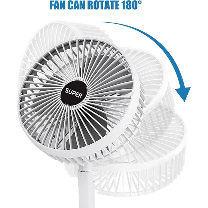 TIMBUTUS USB Rechargeable Fan - Portable, 3 Speeds, 180° Adjustable