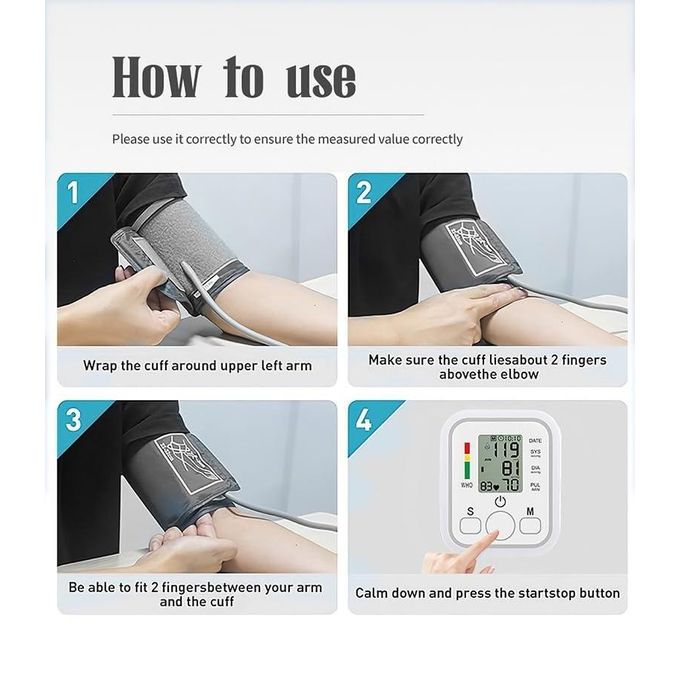 TOUPHY Blood Pressure Monitor Digital Blood Pressure Monitor for Home Use Digital BP Machine – Gift With Finger Pulse Function