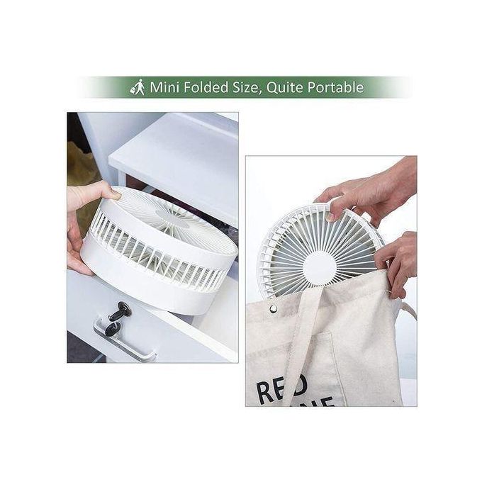 Dou-color 7200mAh Household Table USB Standing Fan Office Desktop Portable Foldable Rechargeable Fan
