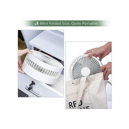Dou-color 7200mAh Household Table USB Standing Fan Office Desktop Portable Foldable Rechargeable Fan
