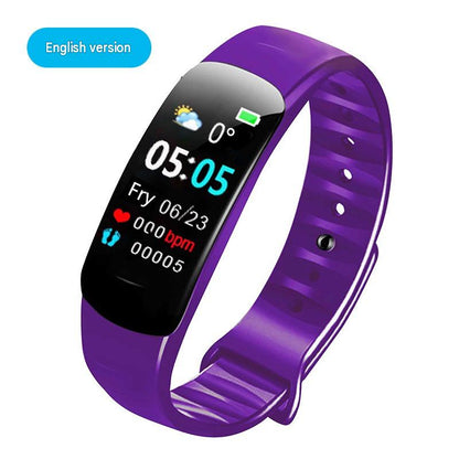 C1plus color screen smart bracelet waterproof heart rate meter pedometer heart rate blood pressure multi-functional sports bracelet cross-border
