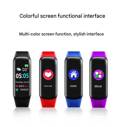 C1plus color screen smart bracelet waterproof heart rate meter pedometer heart rate blood pressure multi-functional sports bracelet cross-border
