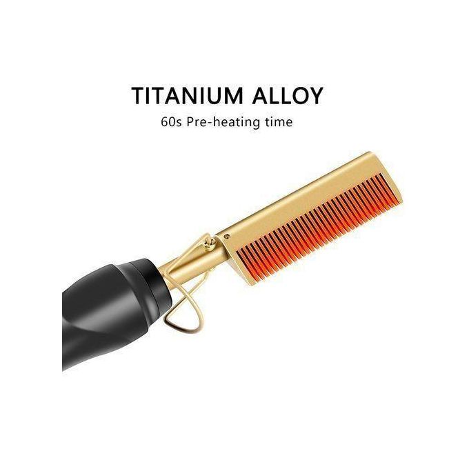 Dou-color Classic Multifunction 2 in 1 Electric Hot Comb Brush Professional Hair Straightener