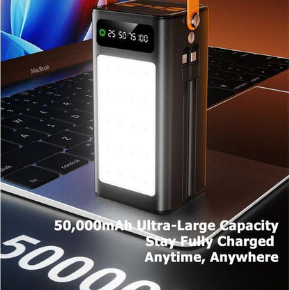 TiLECC Outdoor 50000 mah Multi-Use 22.5W Super Fast Charge Power Banks with Camping Light