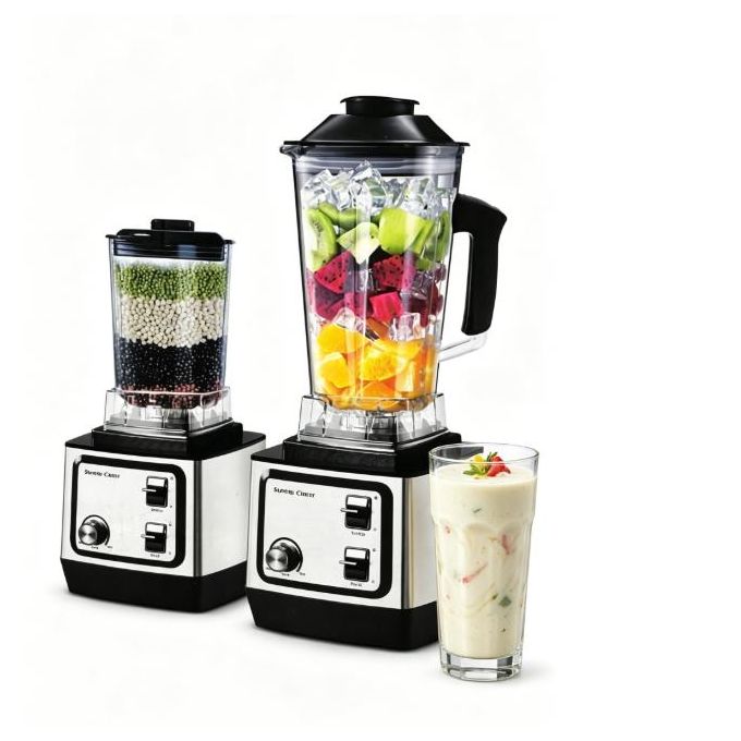 SILVER CREST Blender 2-in-1 Heavy Duty 2.5L with Grinder – High-Speed Black & Silver Multifunctional Blender for Home & Commercial Use