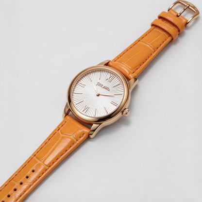 Folli Follie Women's Quartz Watch with Multi-colored Strap, Rose Gold Case, and Roman Numeral Markers