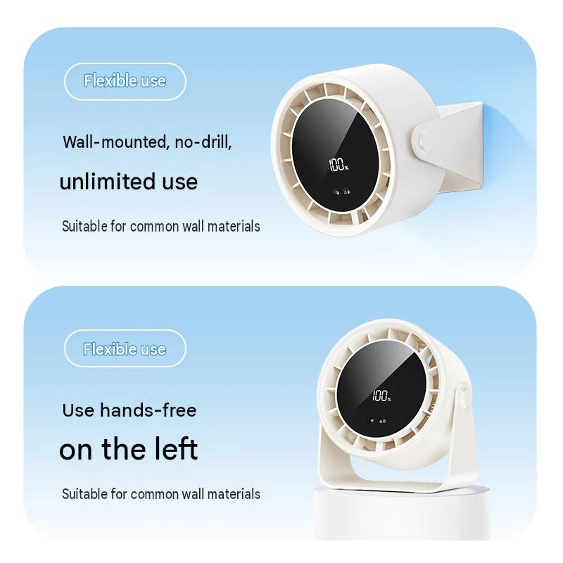 New high-speed circulating fan household kitchen charging silent desktop turbo small fan wall-mounted desktop small electric fan