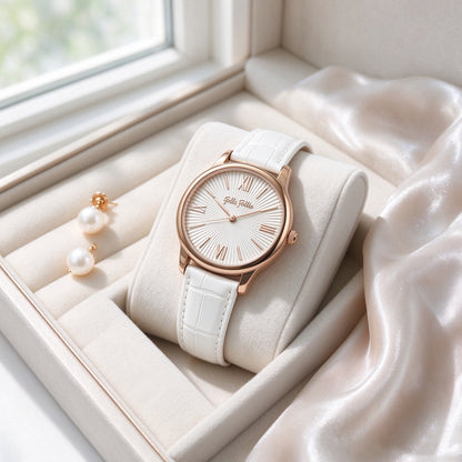 Folli Follie Women's Quartz Watch with Multi-colored Strap, Rose Gold Case, and Roman Numeral Markers