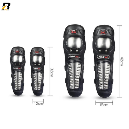 Pro Biker Pro X V1 Stainless Steel Motorcycle Knee and Elbow Guard Set 4pcs Outdoor Racing Protective Gear