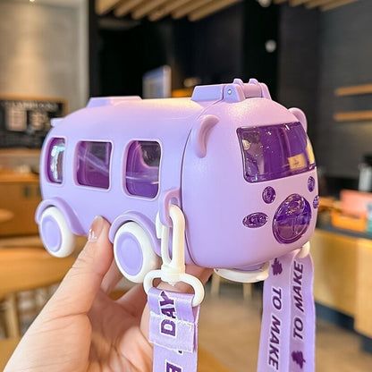 Car Drink Cup Portable Student Cup With SH Cute Water Bottle 17oz MA 500ml/Card Color BPA Free Kids Soft Straw Cup Baby Bus