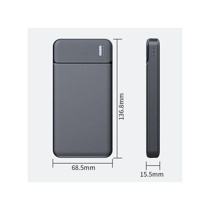 10000mAh Power Charge Bank Compact LCD Black