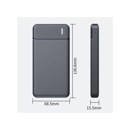 10000mAh Power Charge Bank Compact LCD Black