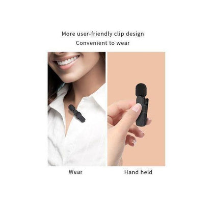 K9 Double Wireless Lapel Microphone Tie Mic TYPE-C Phones Android IPhone + IOS Adapter