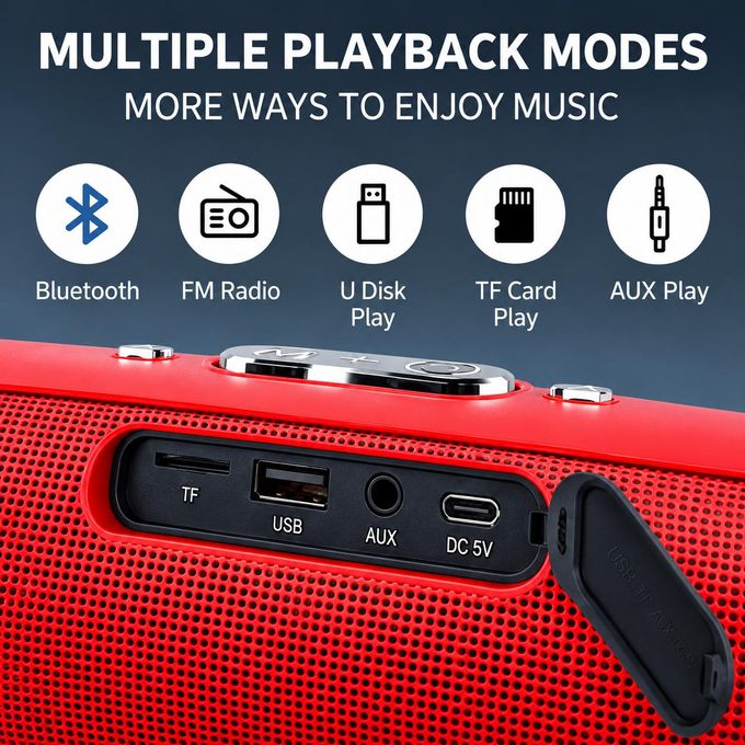 Dou-color Bluetooth 5.0 Home Desktop Bass USB Rechargeable Wireless Portable Bluetooth Speaker