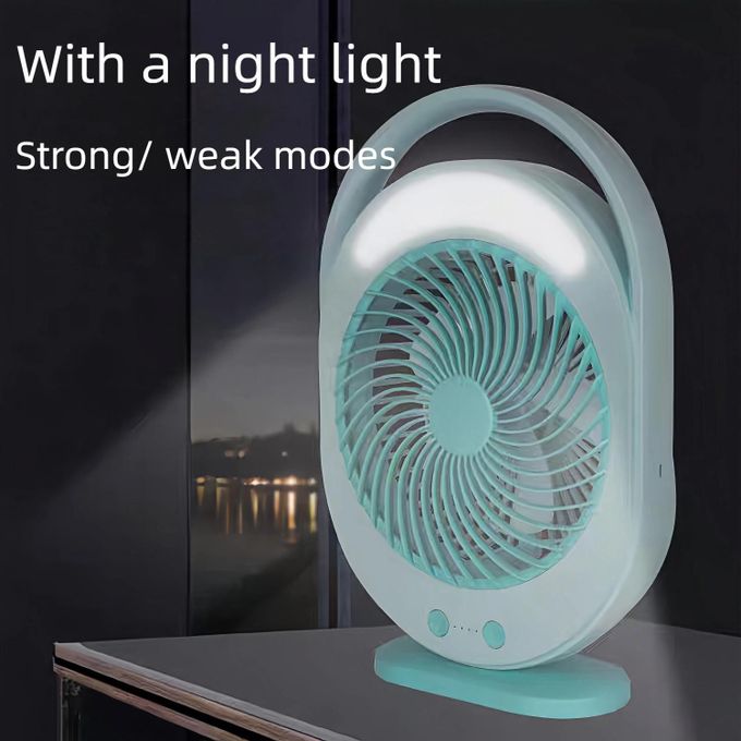 Kamisafe Rechargeable LED Multi-Functional Fan,4500mAh,3 Speed,With Night Light,Table Fan