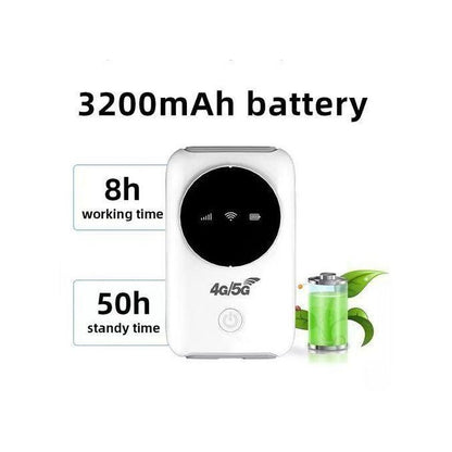 Pocket Hotspot Portable 4G Wireless Router MIFI 3200mAh Mobile Broadband 150Mbps Wide Coverage with SIM Card Slot 10 WiFi Users