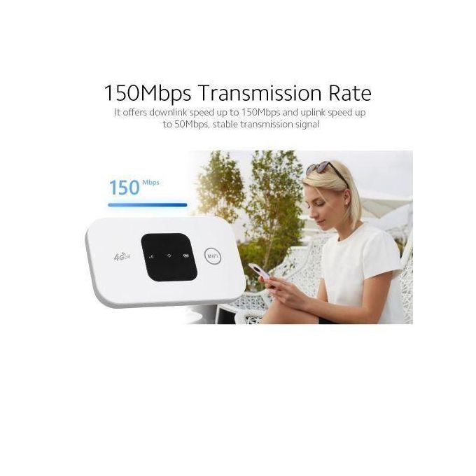M8 Universal 4G LTE Mobile Unlock Portable WiFi Hotspot Router 150Mbps MiFi With SIM Card Slot (FS) - White