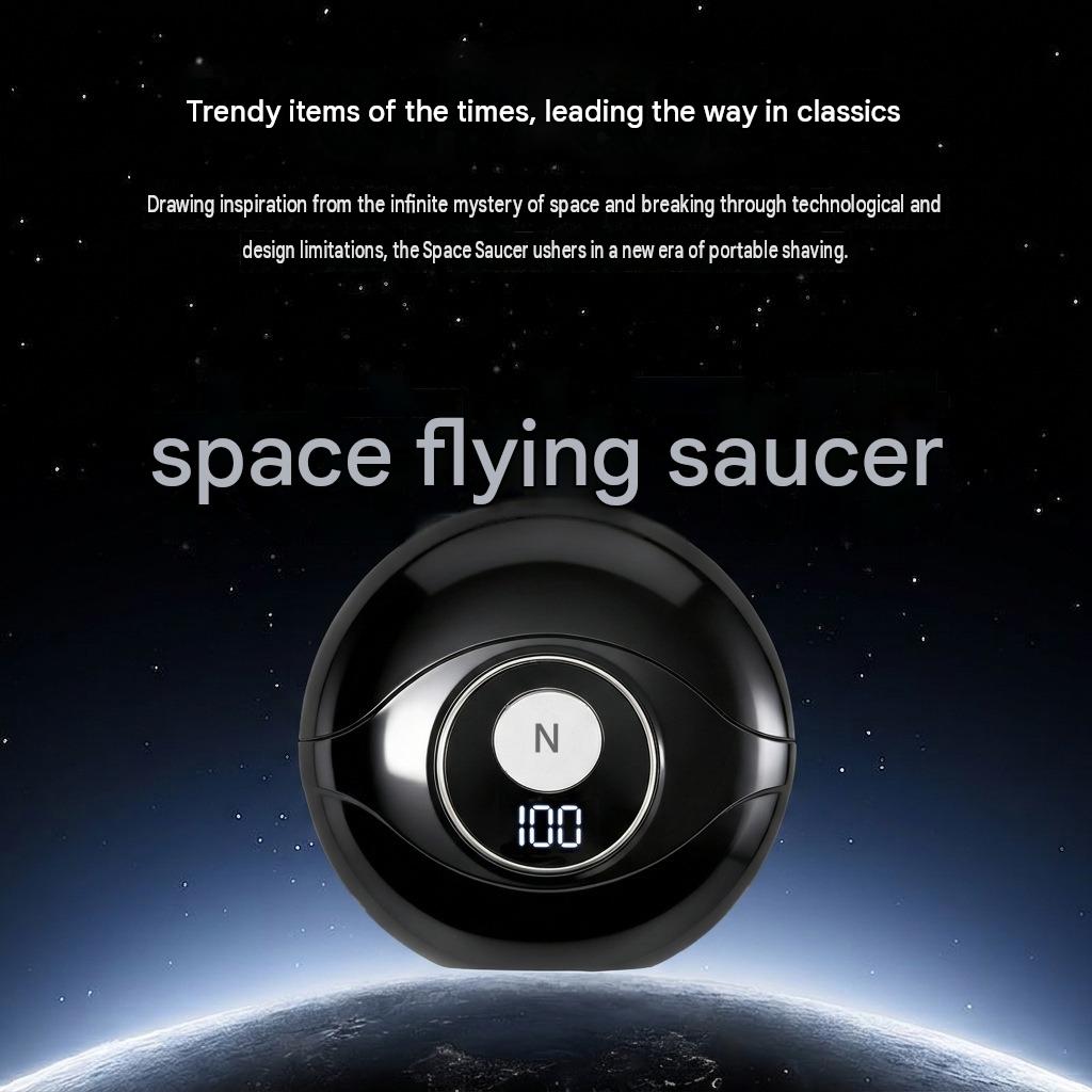 Small flying saucer electric razor intelligent digital display ultra-clean portable rechargeable razor washable magnetic suction model