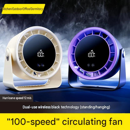 New high-speed circulating fan household kitchen charging silent desktop turbo small fan wall-mounted desktop small electric fan