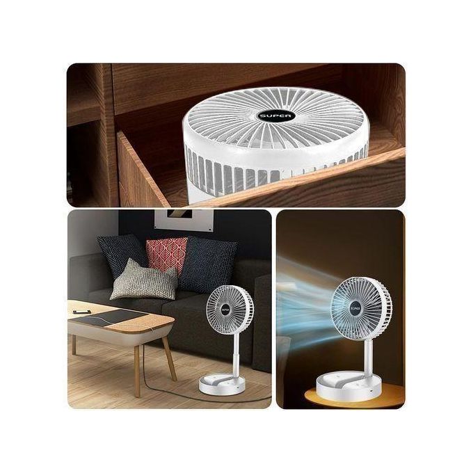TIMBUTUS USB Rechargeable Fan - Portable, 3 Speeds, 180° Adjustable