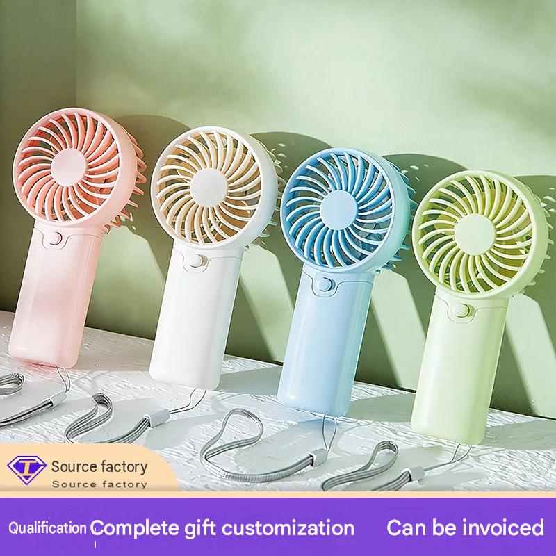 Cross-border popular handheld small fan dry battery logo custom wind portable small fan gift